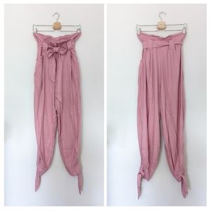 Free People "Big Chill" Dusty Pink Paper Bag Lounge Pant